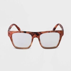 a new day - Women's Tortoise Retro Square Blue Light Filtering Glasses - NIB